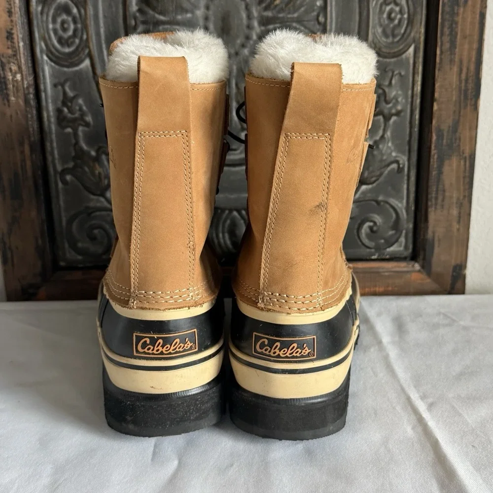 Cabela's Womens Snowpack Insulated‎ Waterproof Lace Up Faux Fur Boots Size 8